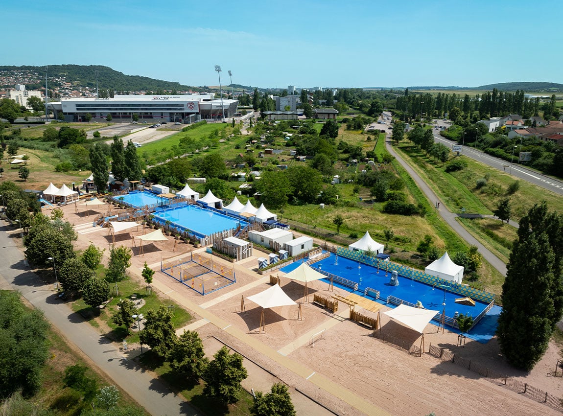 Grand Nancy plage des deux rives location bassins jeux collectivités