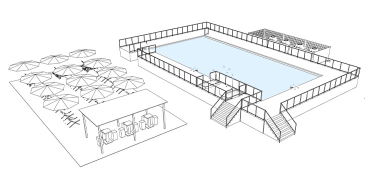 Aqua Event - Projeter son projet de piscine temporaire en 3D bureau étude 3D location piscine mobile temporaire