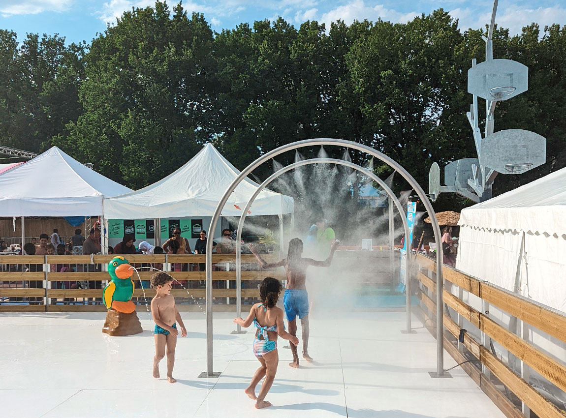 Aqua Event - Location et installation de plateforme de brumisation pour les collectivités location plateforme brume enfants collectivité